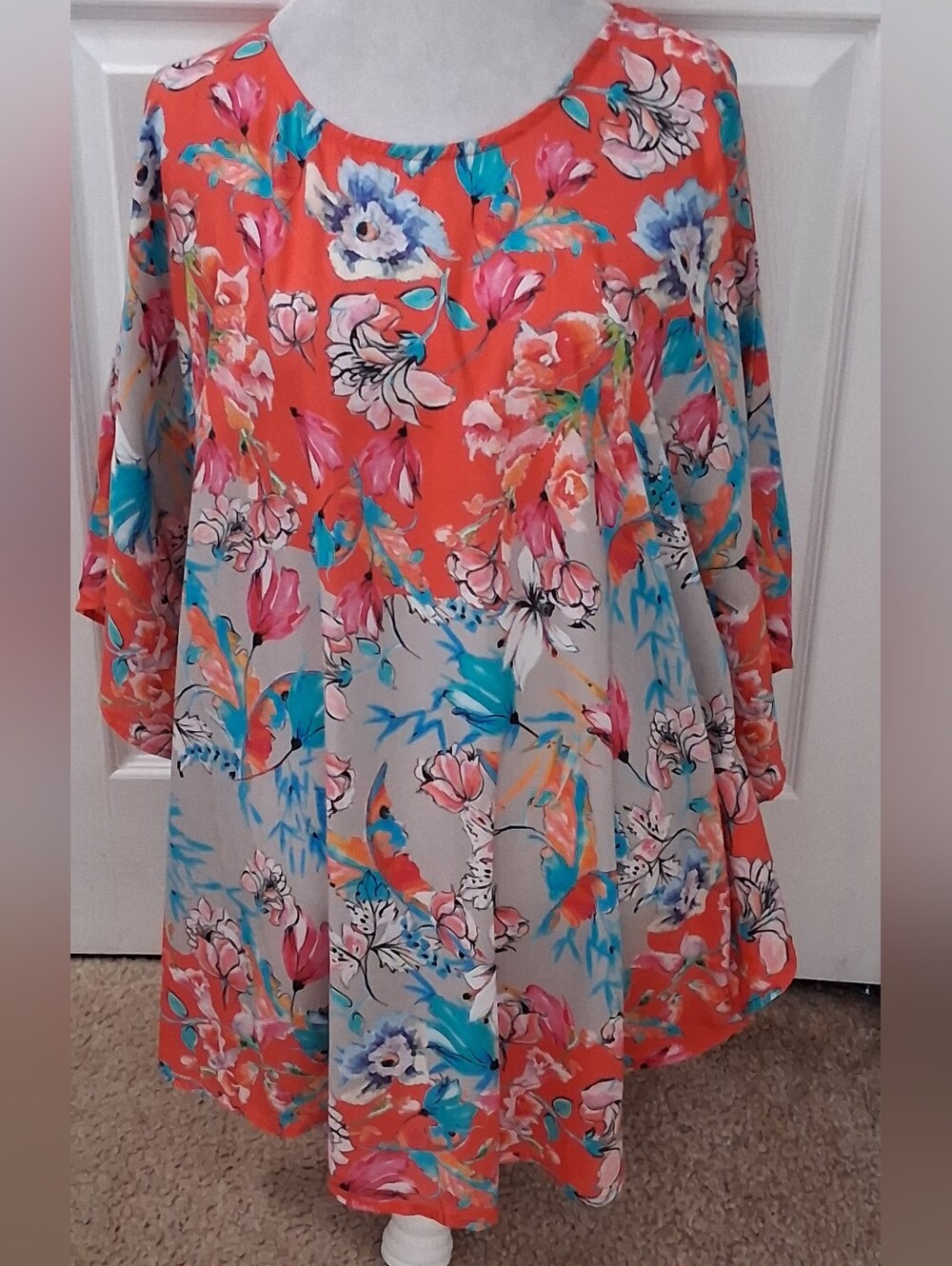 NWT Tolani Collection Narissa Poppy Floral Printed Tunic Size XLP